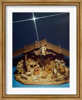 Framed Close-up of figurines depicting a nativity scene