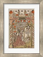 Framed Nativity Scene with Depiction of Trinity