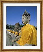 Framed Buddha statue at a temple, Wat Yai Chai Mongkol, Ayutthaya, Thailand