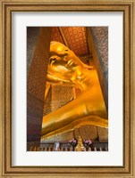 Framed Statue of reclining Buddha in a Temple, Bangkok, Thailand