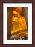Framed Statue of reclining Buddha in a Temple, Bangkok, Thailand