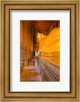 Framed Statue of reclining Buddha in a Temple