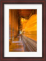 Framed Statue of reclining Buddha in a Temple