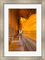 Framed Statue of reclining Buddha in a Temple