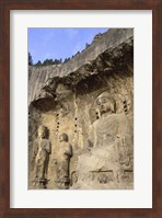 Framed Buddha Statue Carved on a wall, Longmen Caves, Luoyang, China