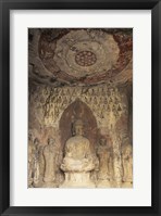 Framed Buddha Statue Carved, Longmen Caves, Luoyang, China