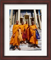 Framed Group of monks, Wat Phra Kaeo Temple of the Emerald Buddha, Bangkok, Thailand