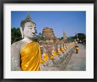 Framed Line of Buddha Statues, Wat Yai Chai Mongkhon, Ayutthaya, Thailand