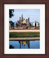 Framed Silhouette of the Seated Buddha Reflected, Wat Mahathat, Sukhothai, Thailand