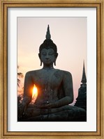 Framed Seated Buddha at Sunset, Wat Mahathat, Sukhothai, Thailand