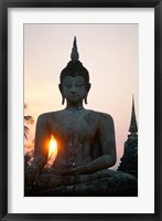 Framed Seated Buddha at Sunset, Wat Mahathat, Sukhothai, Thailand