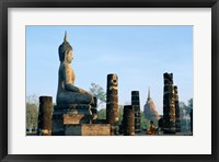Framed Side profile of the Seated Buddha, Wat Mahathat, Sukhothai, Thailand