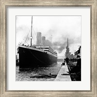 Framed Titanic at the docks of Southampton
