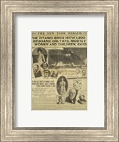 Framed New York Herald front page about the Titanic Disaster