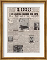 Framed Italian Front Page about the Titanic Disaster