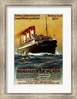Framed Poster of the Hamburg South American Steamship Company