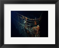 Framed Titanic Wreckage Underwater