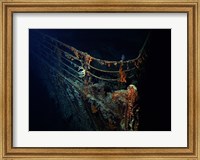 Framed Titanic Wreckage Underwater