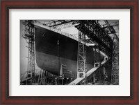 Framed Titanic Constructed at the Harland and Wolff Shipyard in Belfast Before Sail