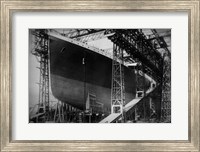 Framed Titanic Constructed at the Harland and Wolff Shipyard in Belfast Before Sail