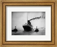 Framed Titanic with Tugboats