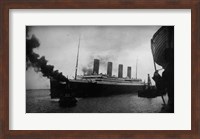 Framed Titanic Leaving Harbor