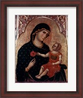 Framed Madonna Holding Rose with Child