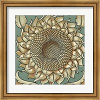 Framed Sunflower Woodblock I