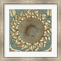 Framed Sunflower Woodblock I