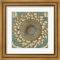 Framed Sunflower Woodblock I