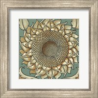 Framed Sunflower Woodblock I