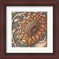Framed Sunflower Woodblock II