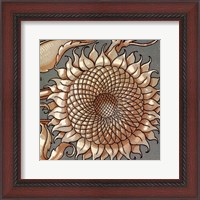 Framed Sunflower Woodblock IV