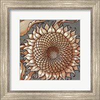 Framed Sunflower Woodblock IV