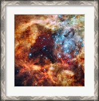 Framed Hubble Space Telescope image of the R136 Super Star Cluster