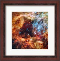 Framed Hubble Space Telescope image of the R136 Super Star Cluster