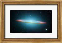Framed Sombrero Galaxy in Infrared Light