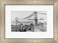 Framed Manhattan Bridge Construction, 1909 far