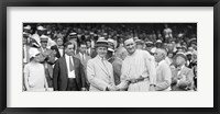 Framed US President Calvin Coolidge Presenting the American League Diploma to Walter Johnson