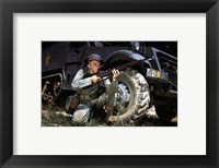 Framed Infantryman with M1 Garand, Fort Knox, KY, 1942