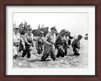 Framed Gen. Douglas MacArthur Wades Ashore During Initial Landings at Leyte, Philippine Islands