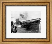 Framed Attack on Carrier USS Franklin March 1945