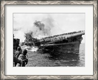 Framed Attack on Carrier USS Franklin March 1945