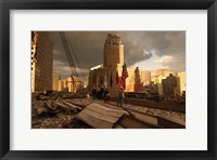 Framed Debris On Surrounding Roofs at the site of the World Trade Center