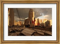 Framed Debris On Surrounding Roofs at the site of the World Trade Center