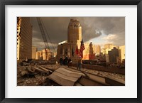 Framed Debris On Surrounding Roofs at the site of the World Trade Center