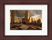 Framed Debris On Surrounding Roofs at the site of the World Trade Center