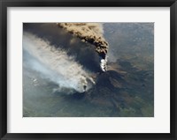 Framed Mt. Etna Eruption seen from the International Space Station