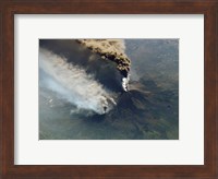 Framed Mt. Etna Eruption seen from the International Space Station