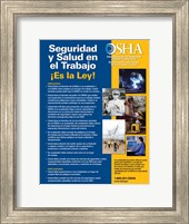 Framed OSHA Job Safety and Health Spanish Version 2012